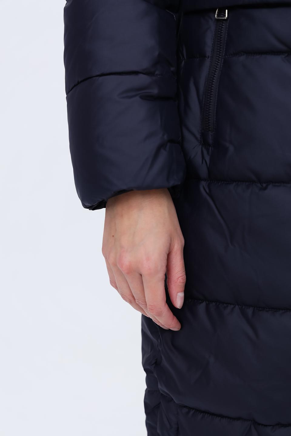 Пальто Pezzo стеганое тёмно-синее