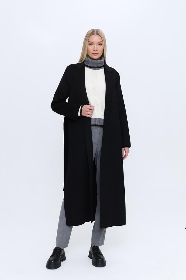 Пальто Kaos чёрное с поясом