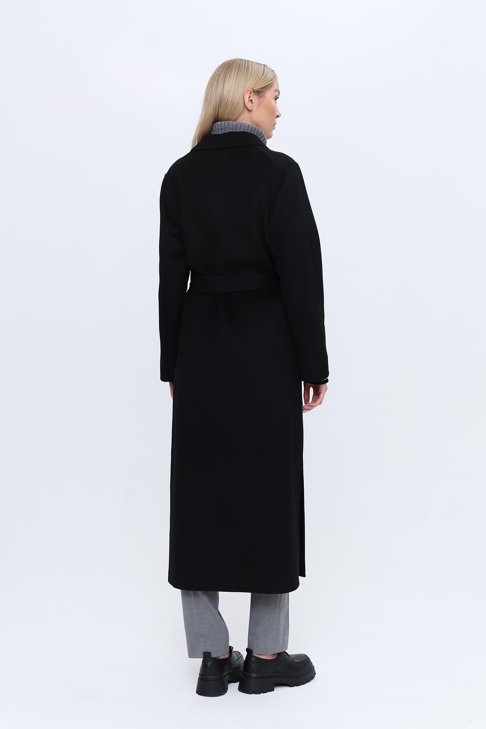 Пальто Kaos чёрное с поясом