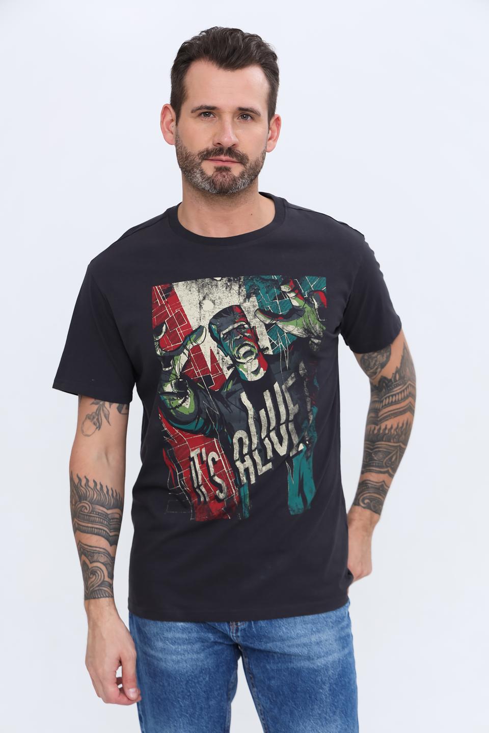 Футболка Alcott с принтом чёрная