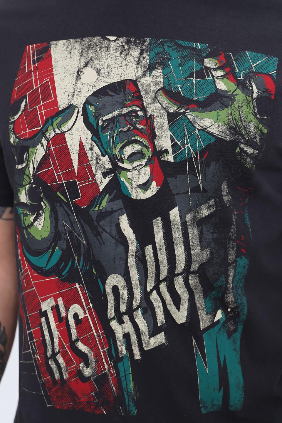 Футболка Alcott с принтом чёрная