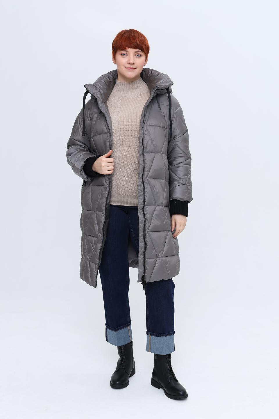 Пальто Baronia стеганое серое