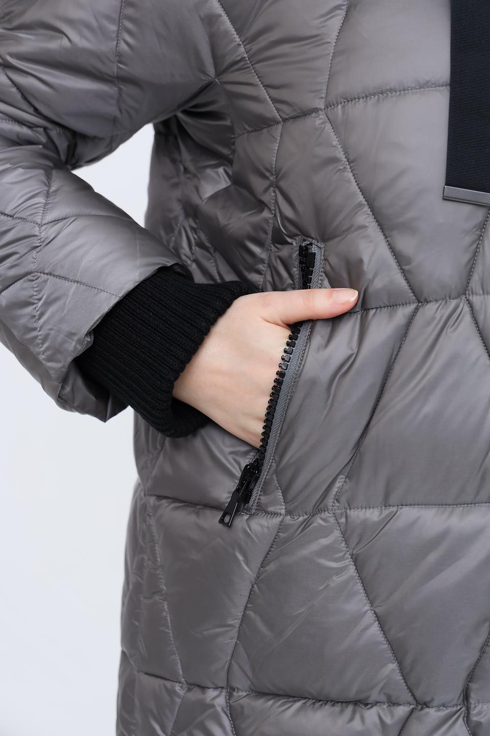 Пальто Baronia стеганое серое