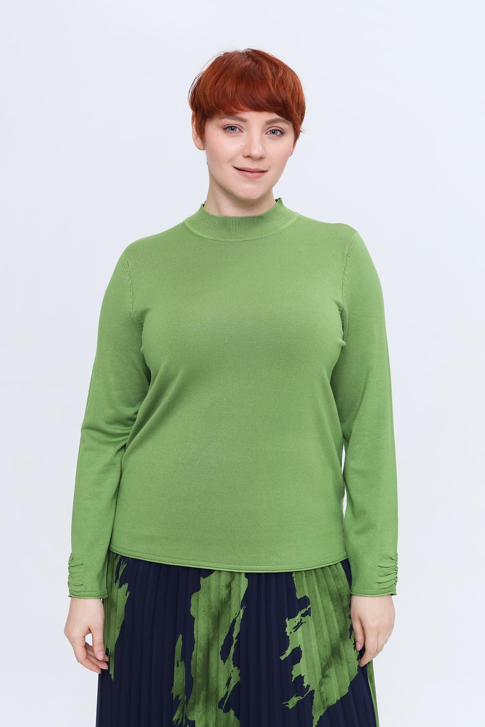 Пуловер Samoon зелёный с горлом