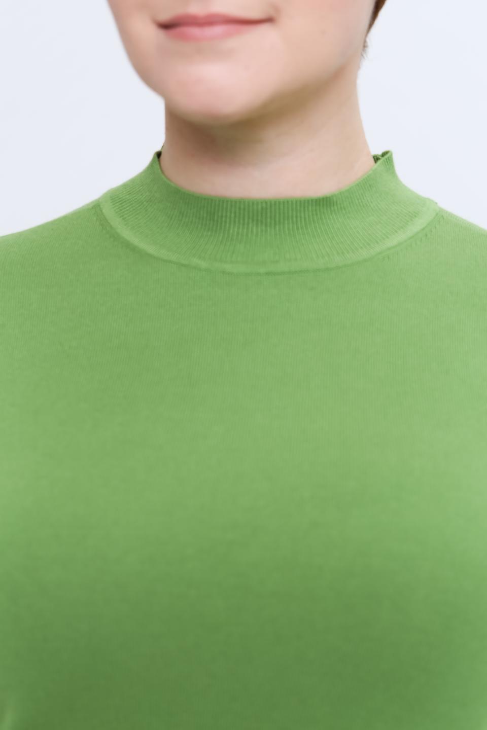 Пуловер Samoon зелёный с горлом