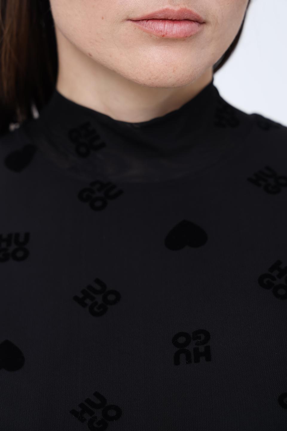 Платье Hugo с узором чёрное