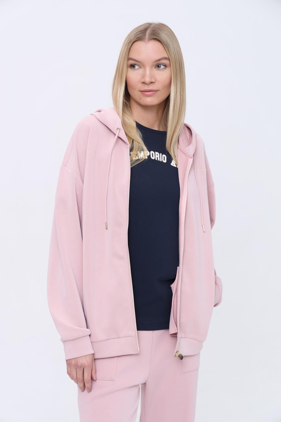 Толстовка EA7 женская пудрово-розовая