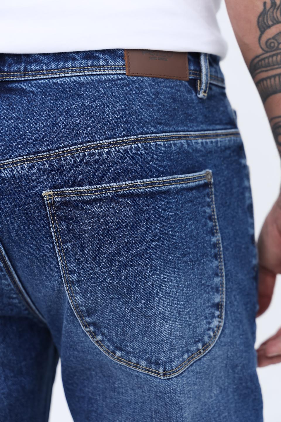 Джинсы Pezzo синие с потертостями