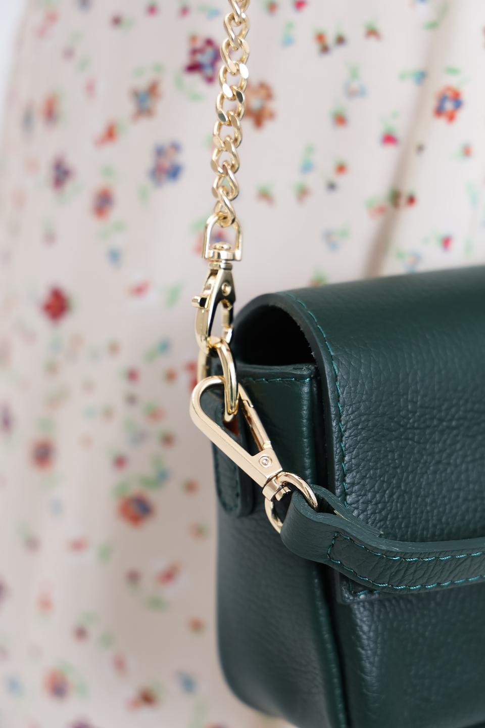 Сумка Marina Volpe кожаная зелёная