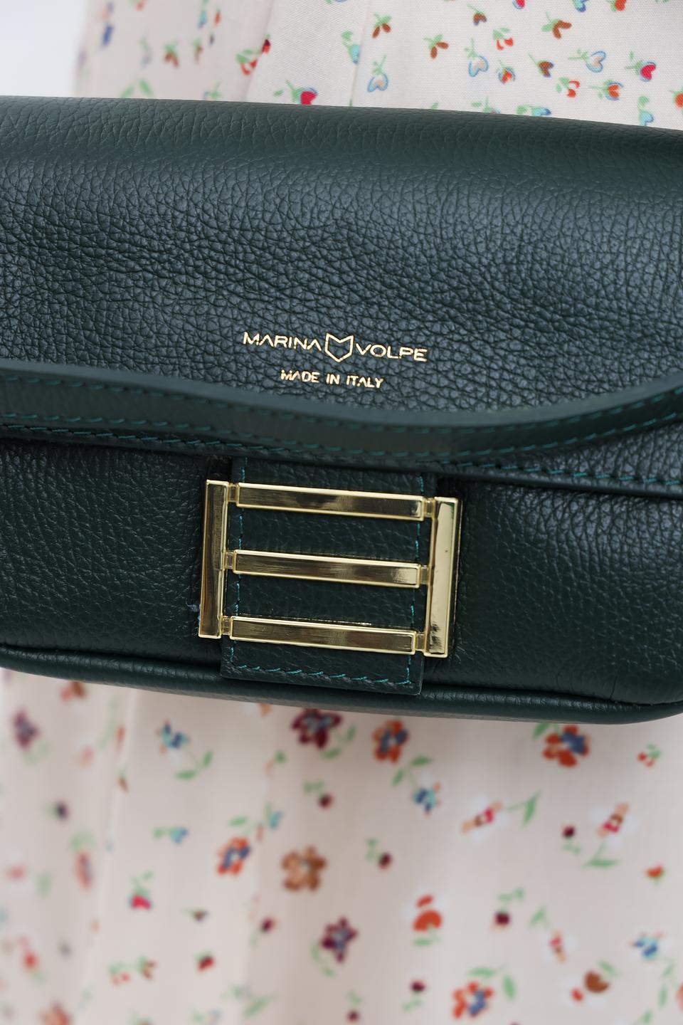 Сумка Marina Volpe кожаная зелёная