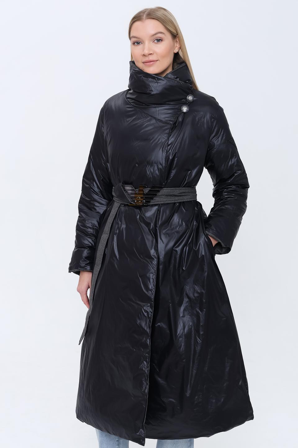 Пальто Emporio Armani стеганое серое