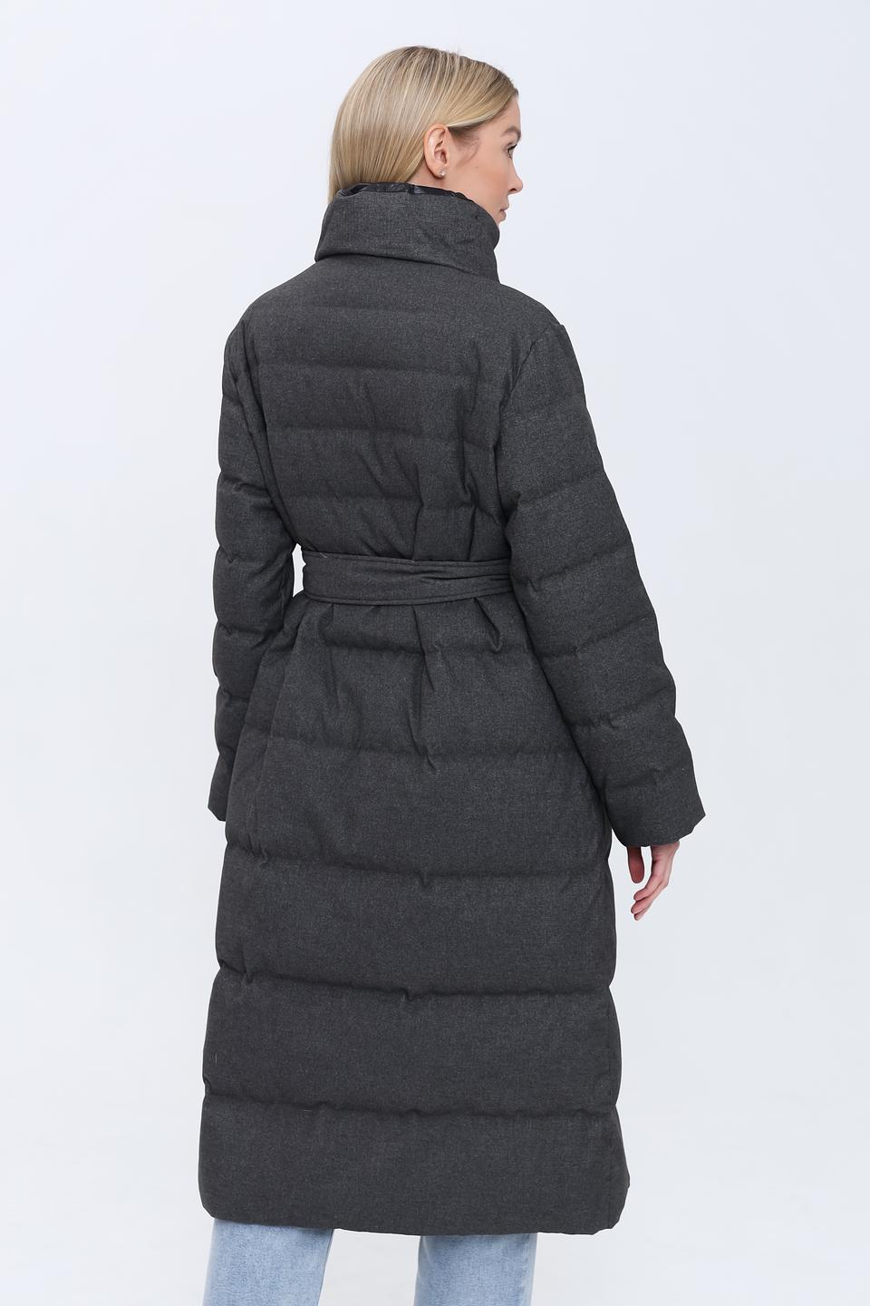 Пальто Emporio Armani стеганое серое