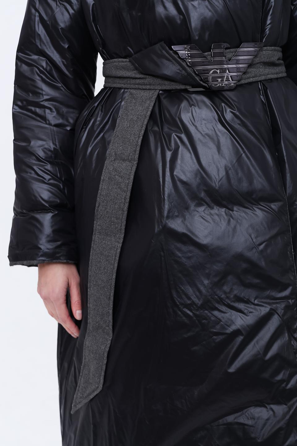 Пальто Emporio Armani стеганое серое