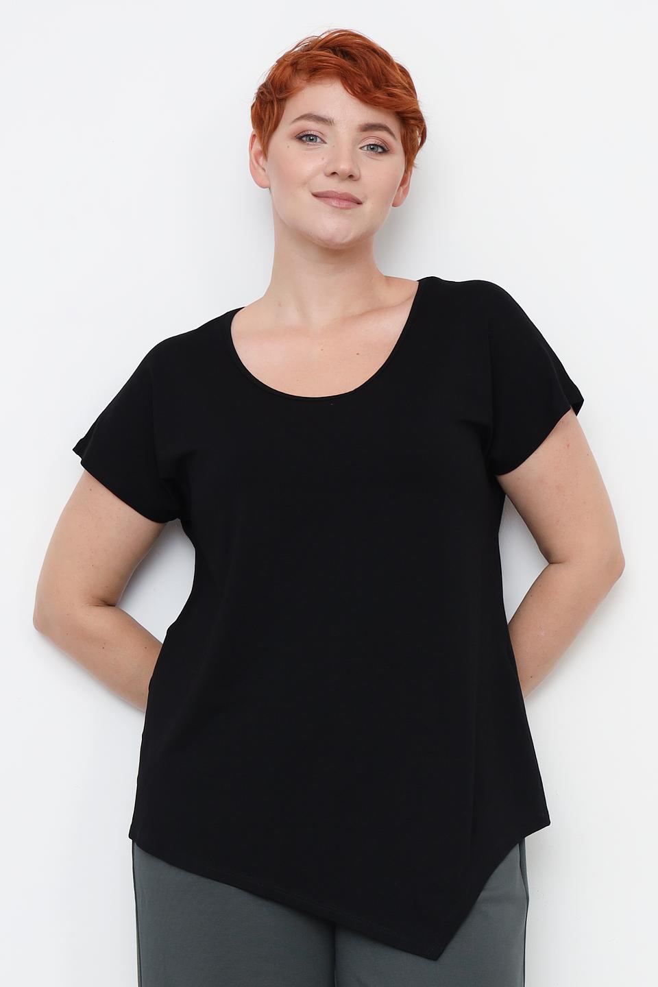 Футболка Doris Streich чёрная асимметричная