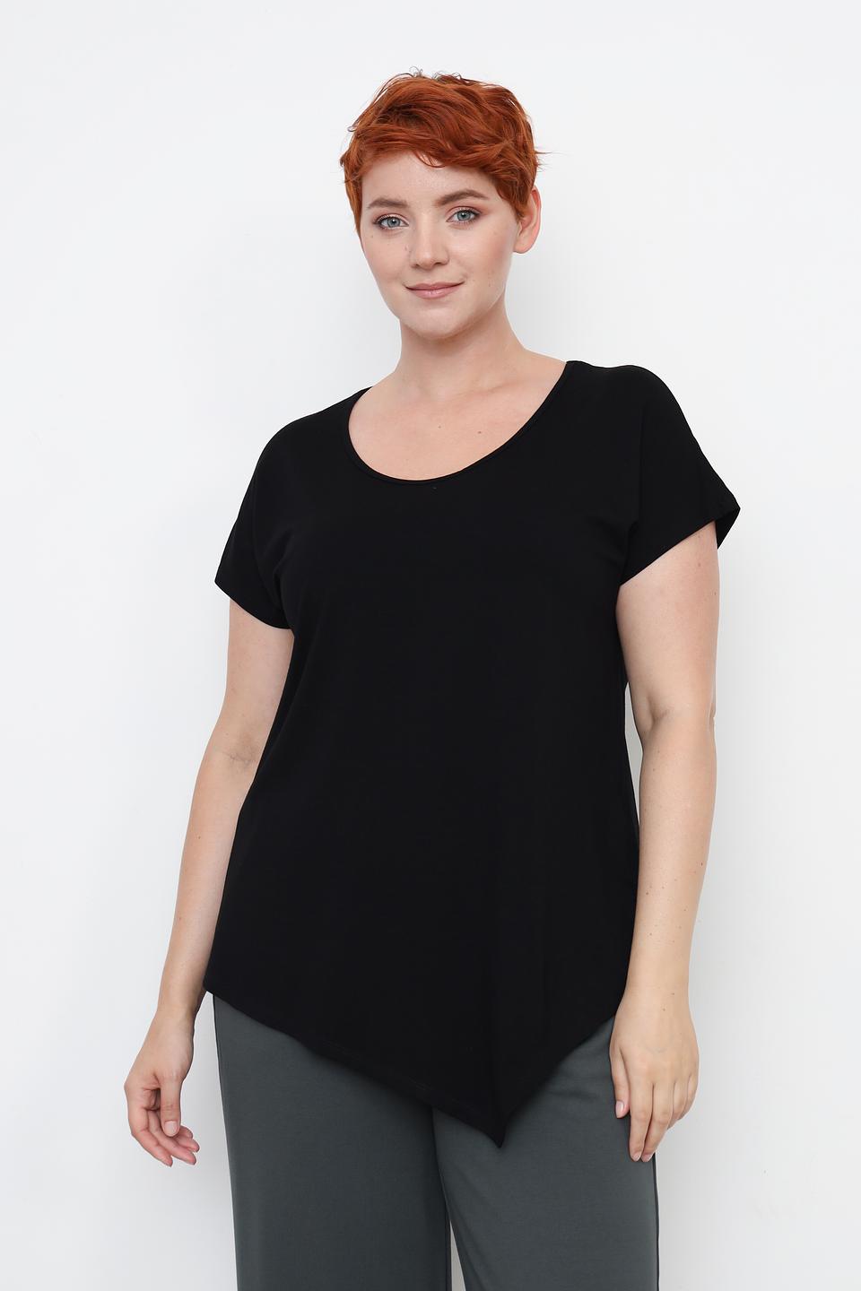 Футболка Doris Streich чёрная асимметричная