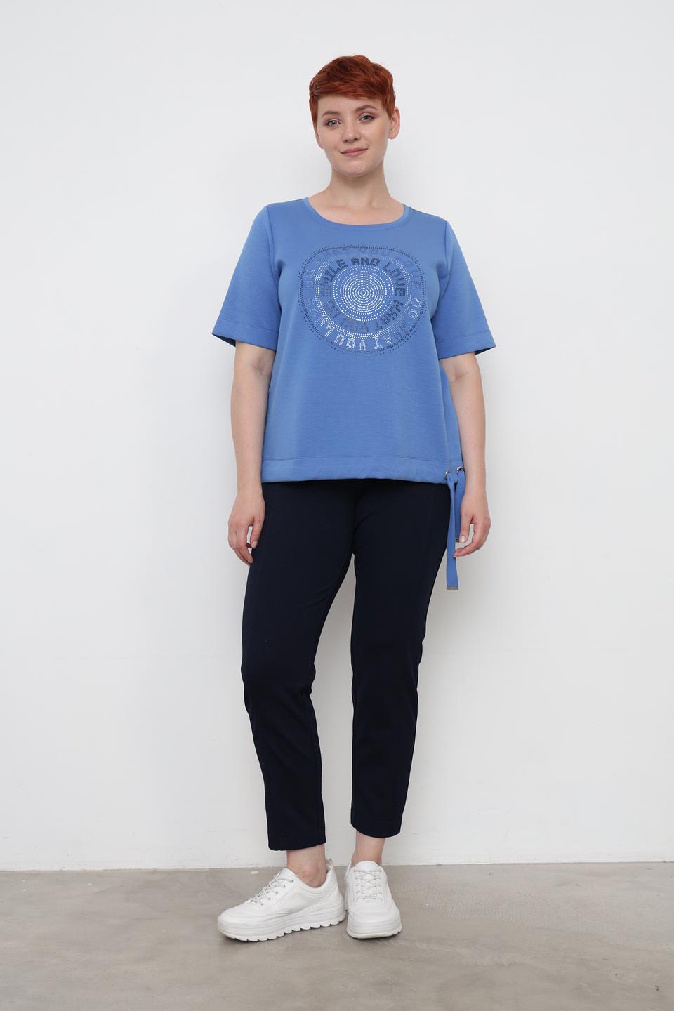 Футболка Frapp с принтом голубая
