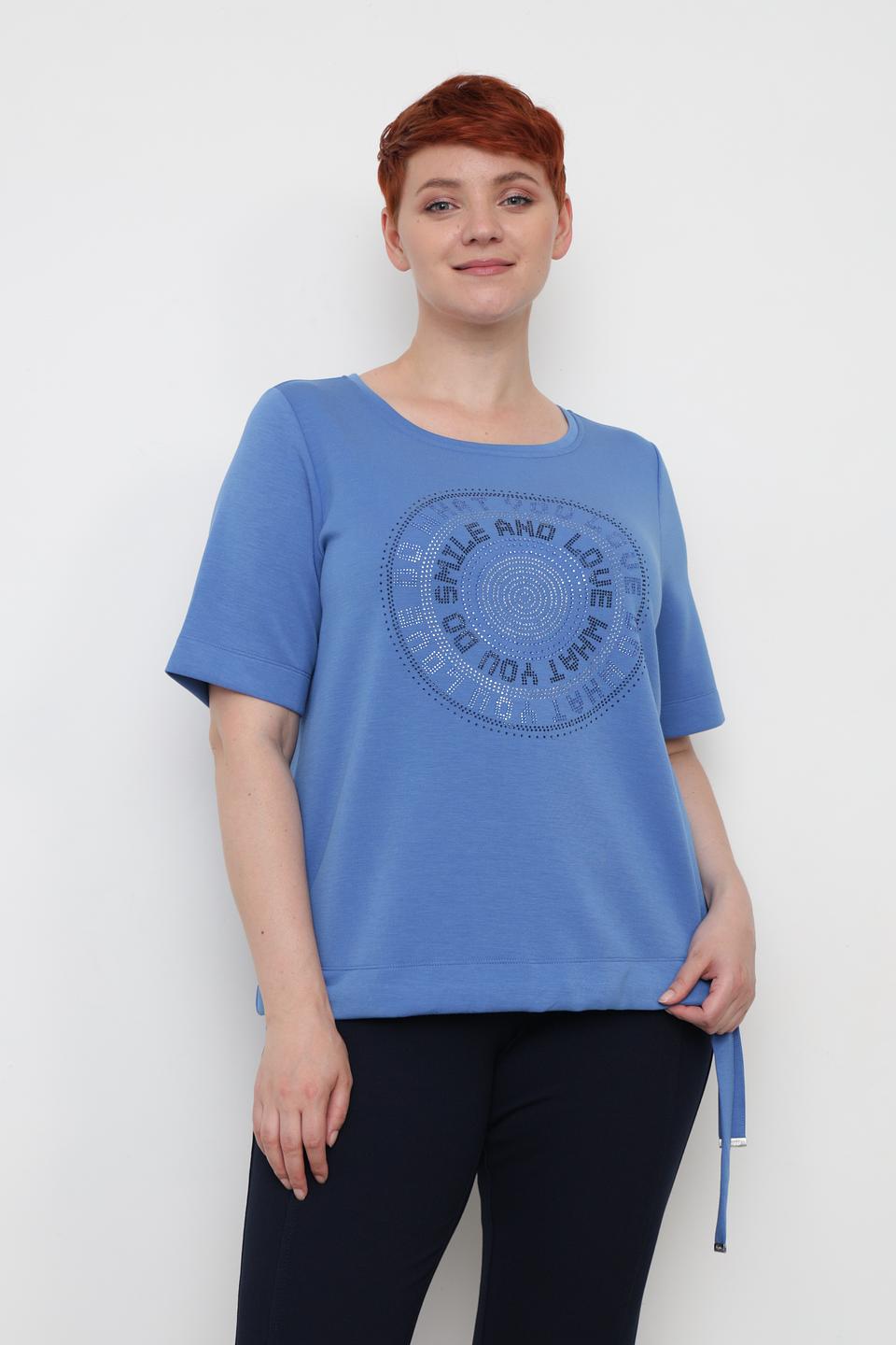 Футболка Frapp с принтом голубая