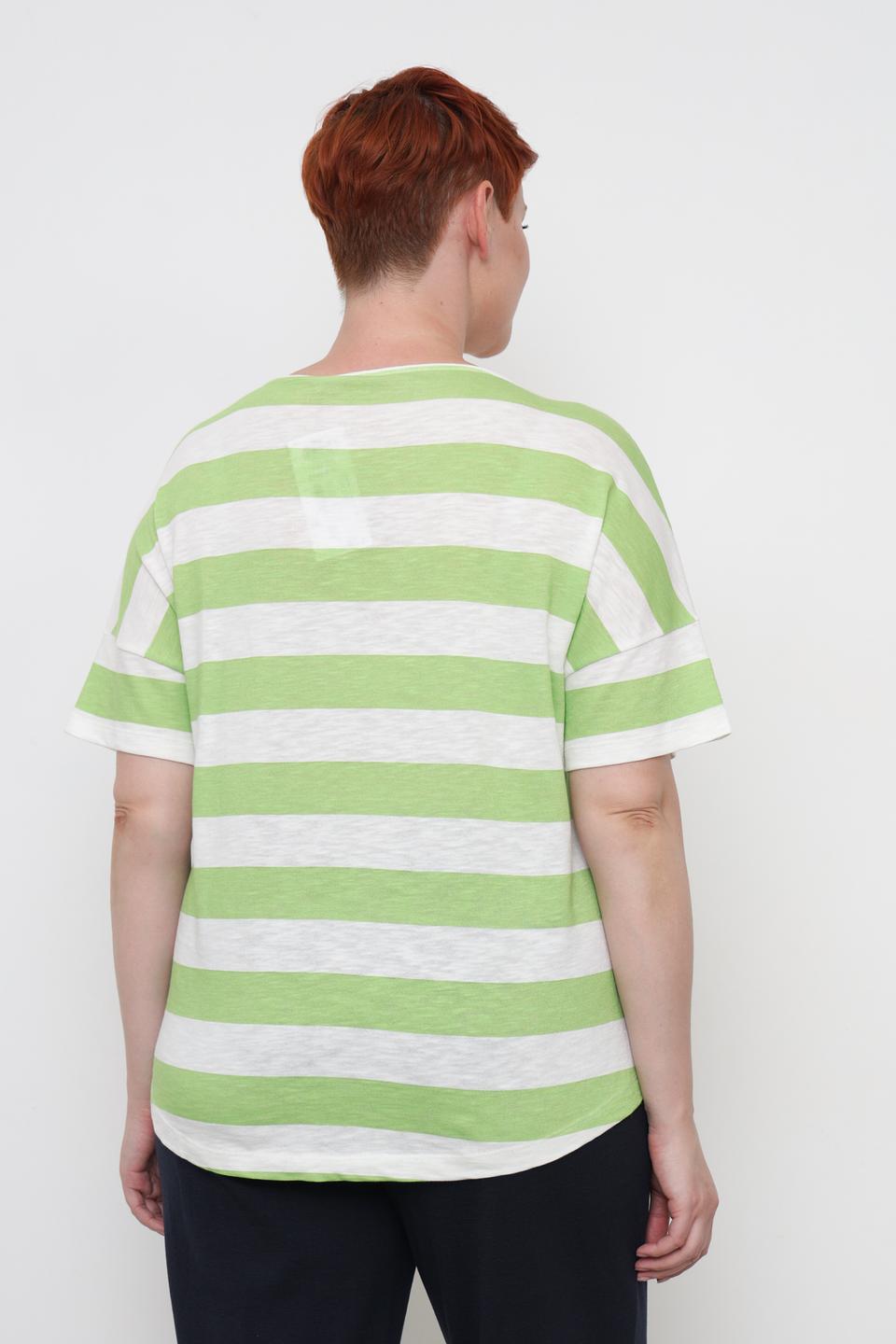 Футболка Via Appia в полоску лайм
