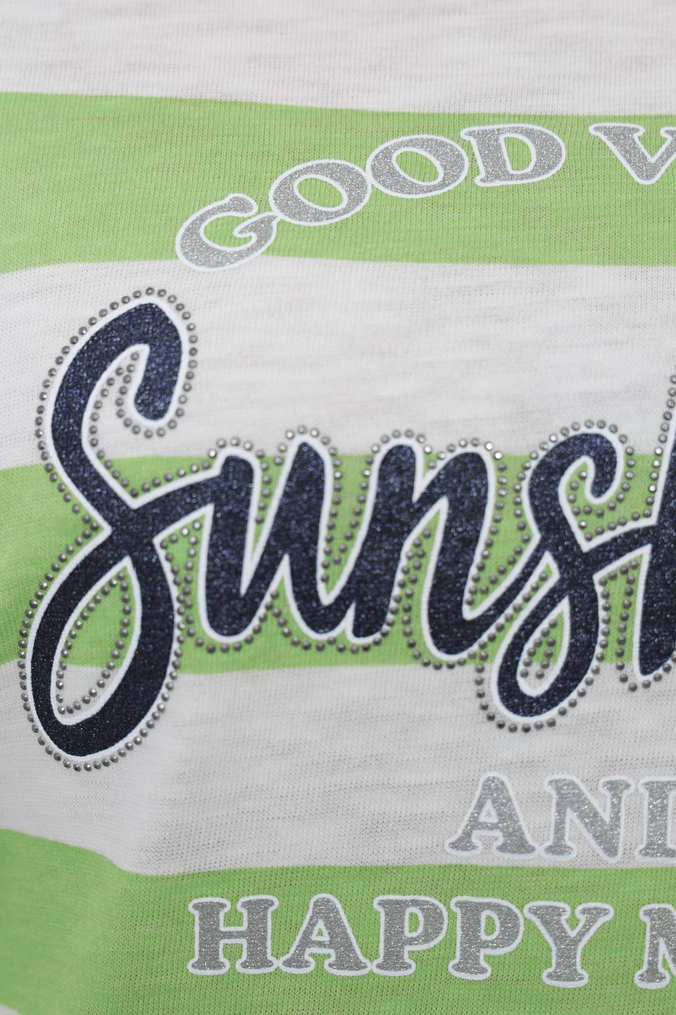 Футболка Via Appia в полоску лайм