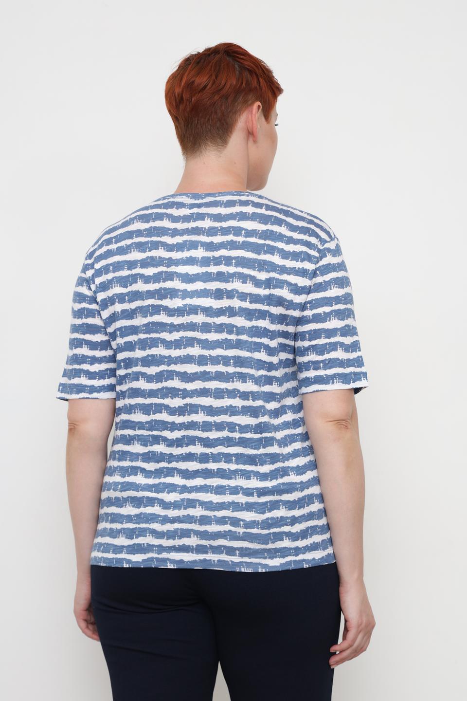 Футболка Rabe collection в полоску голубую