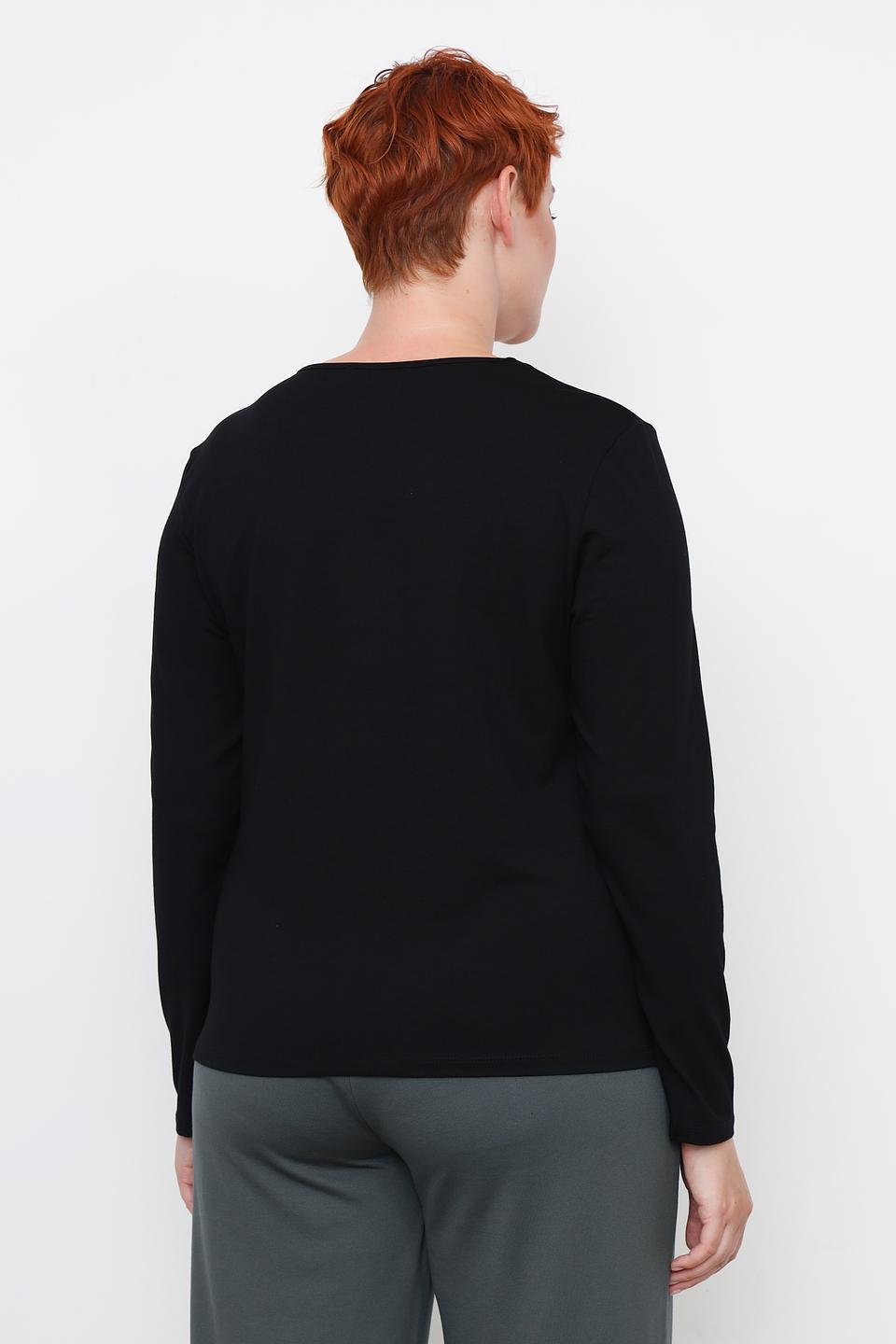 Лонгслив Doris Streich с принтом чёрный