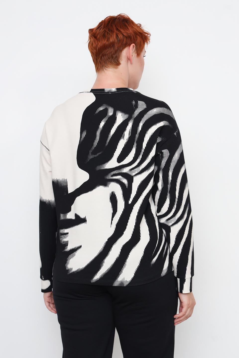 Лонгслив Lecomte с принтом зебры