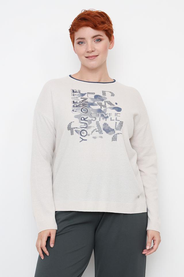 Пуловер Rabe collection с принтом бежевый