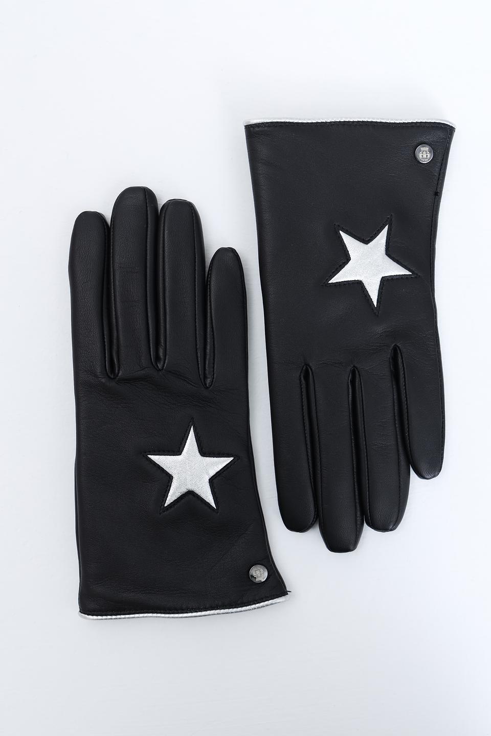 Перчатки Roeckl с звёздами чёрные