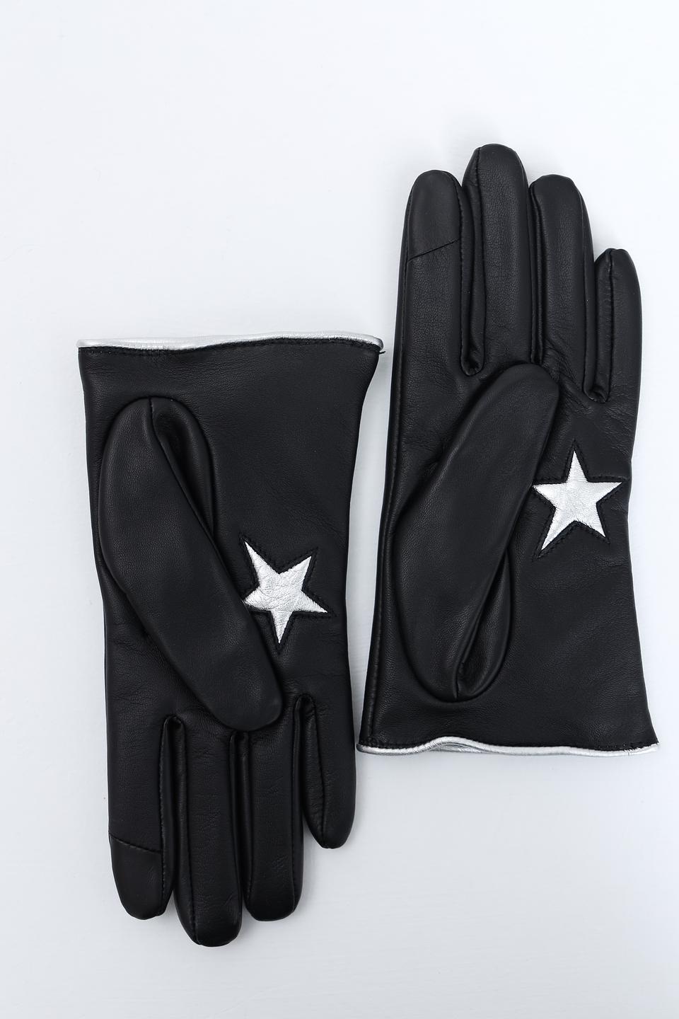Перчатки Roeckl с звёздами чёрные