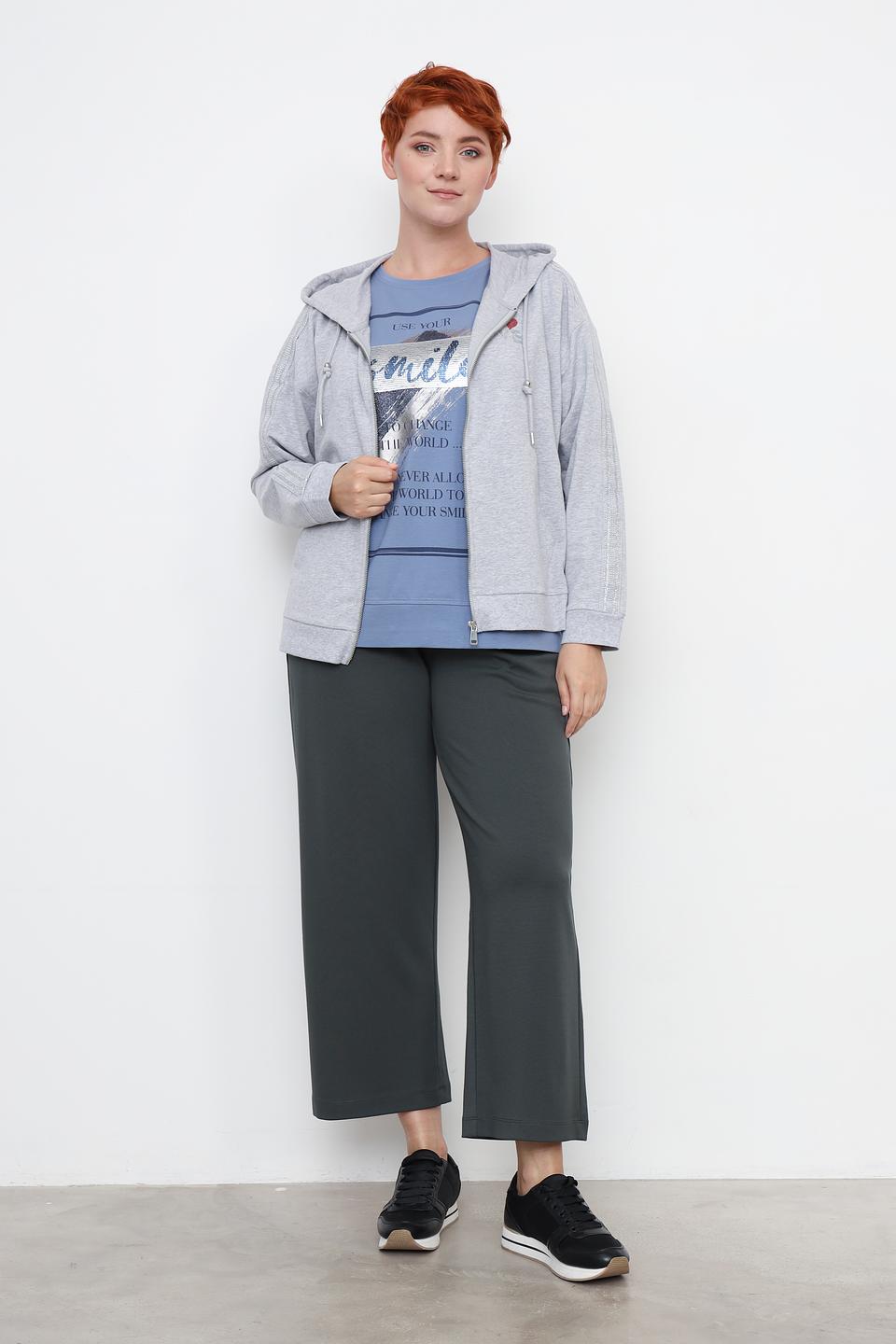 Толстовка Via Appia серая с молнией