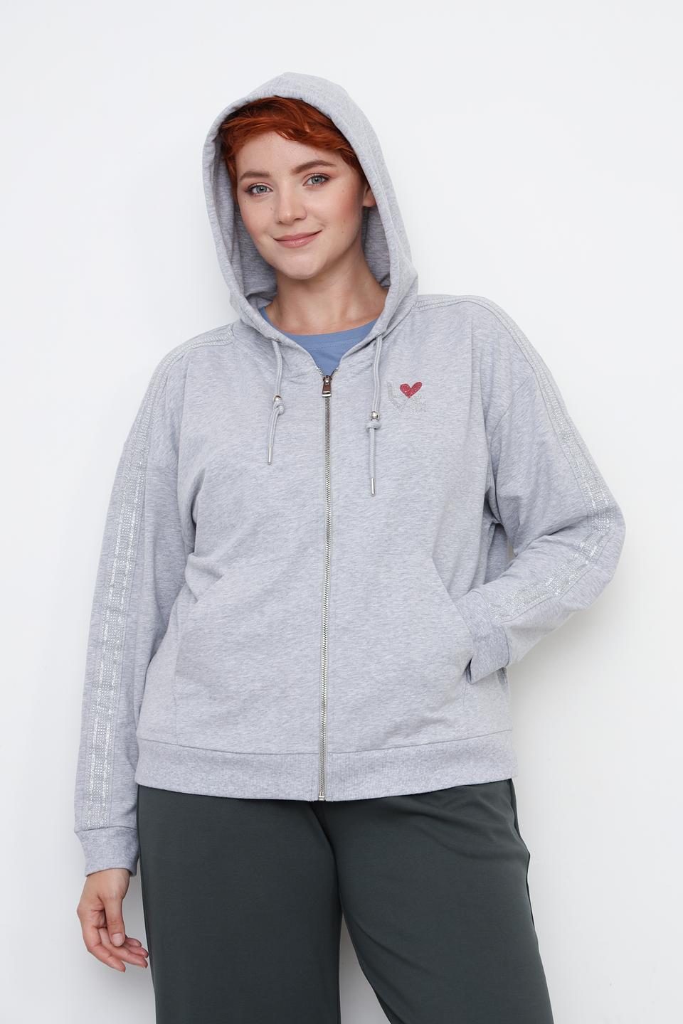 Толстовка Via Appia серая с молнией