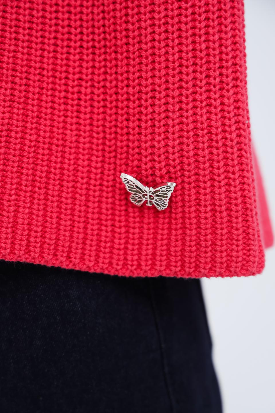 Джемпер Pezzo, розовый, с коротким рукавом, вязка