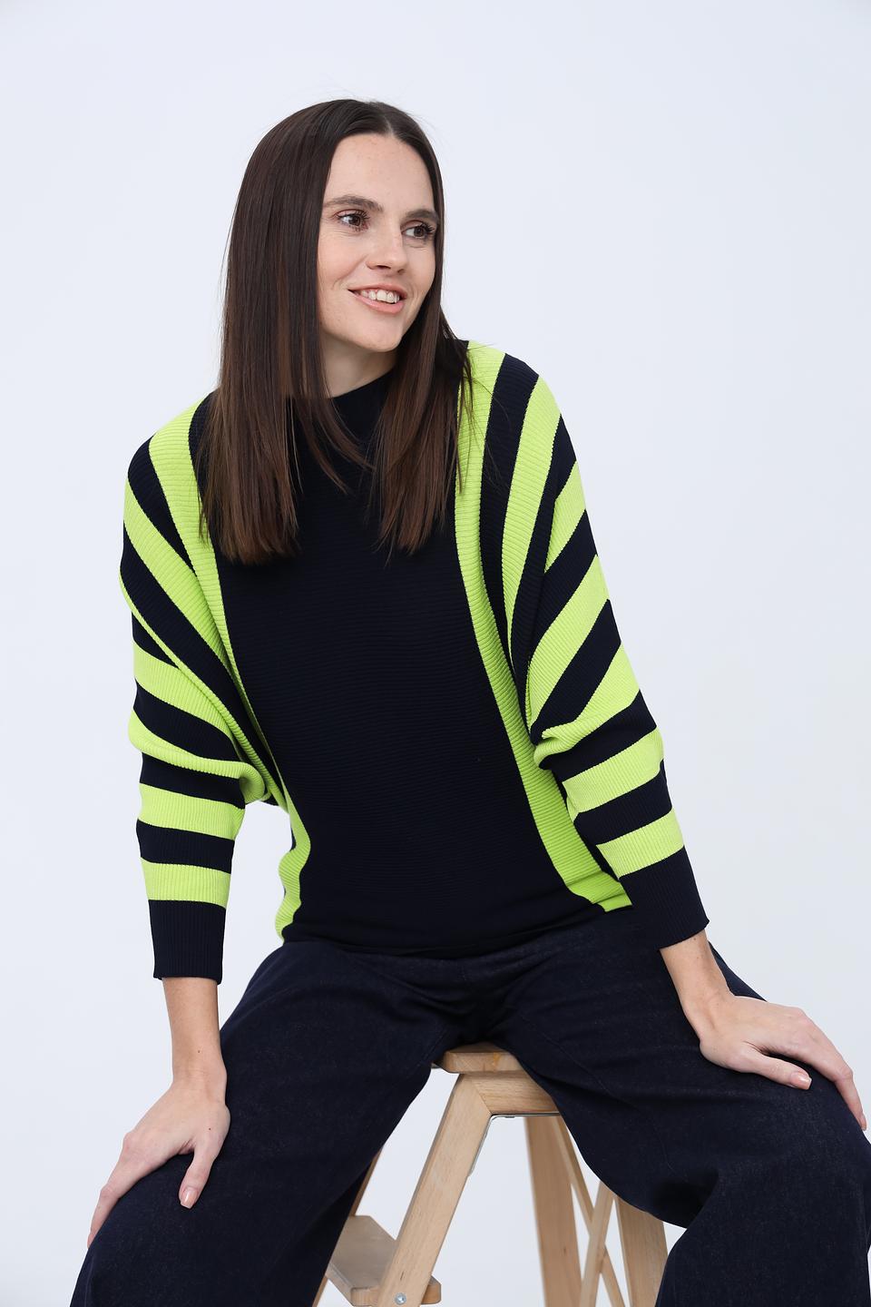 Джемпер Pezzo в полоску лайм