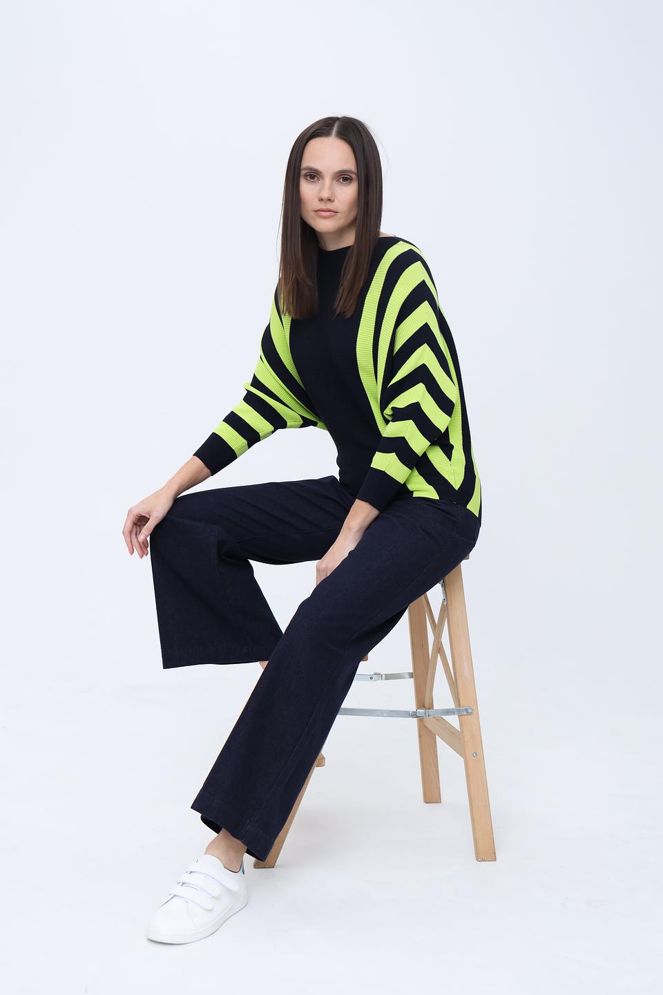 Джемпер Pezzo в полоску лайм