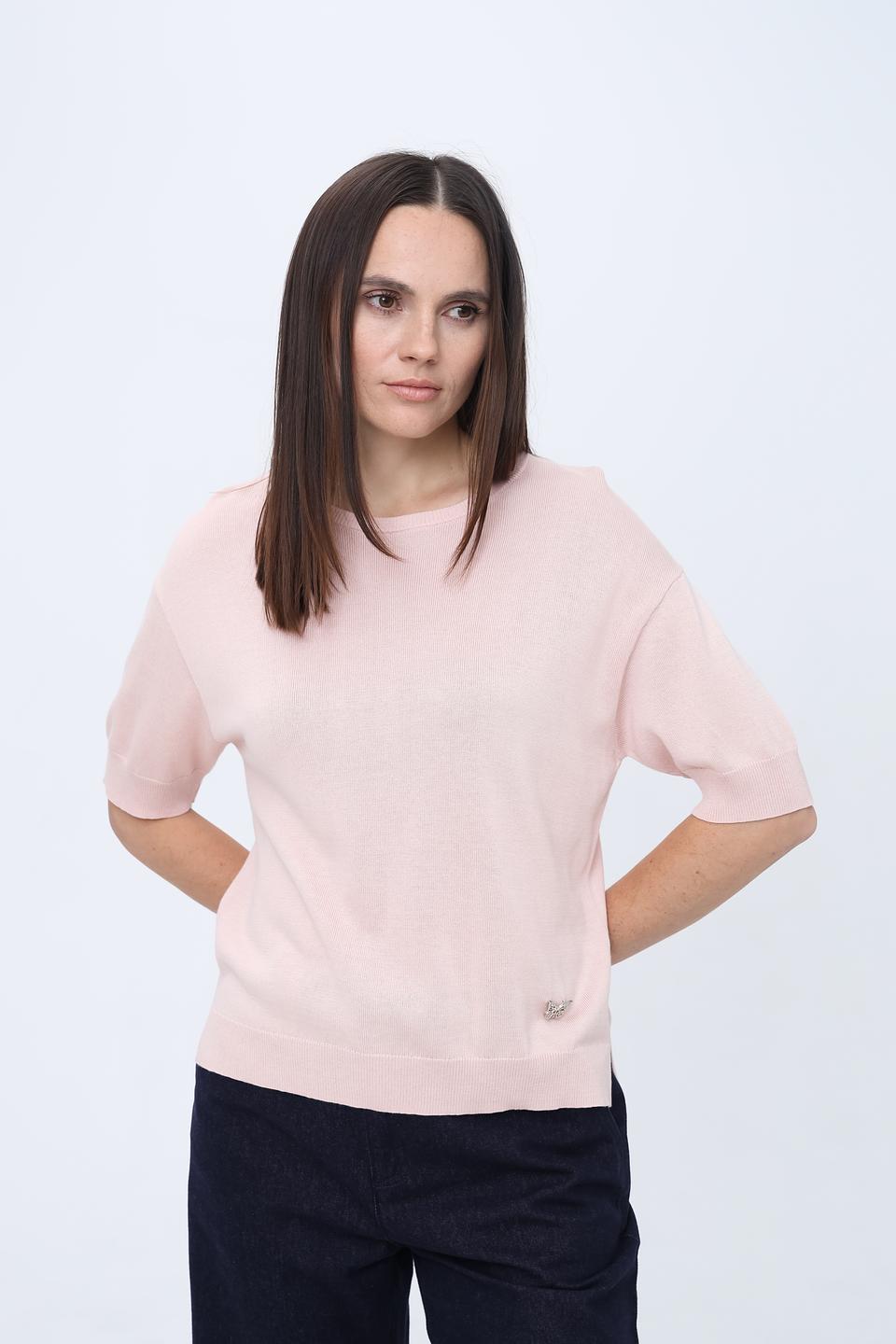 Джемпер Pezzo с коротким рукавом пудровый