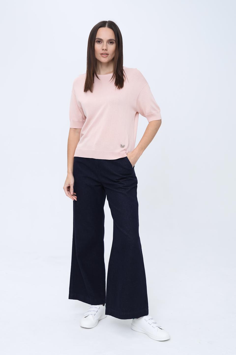 Джемпер Pezzo с коротким рукавом пудровый