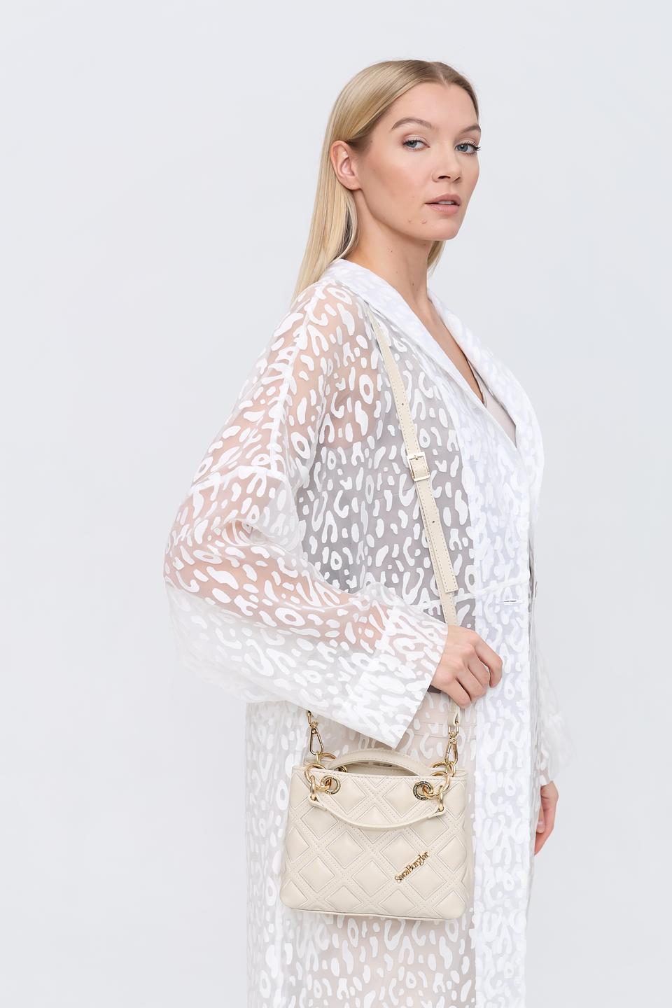 Сумка Sara Burglar стеганая бежевая