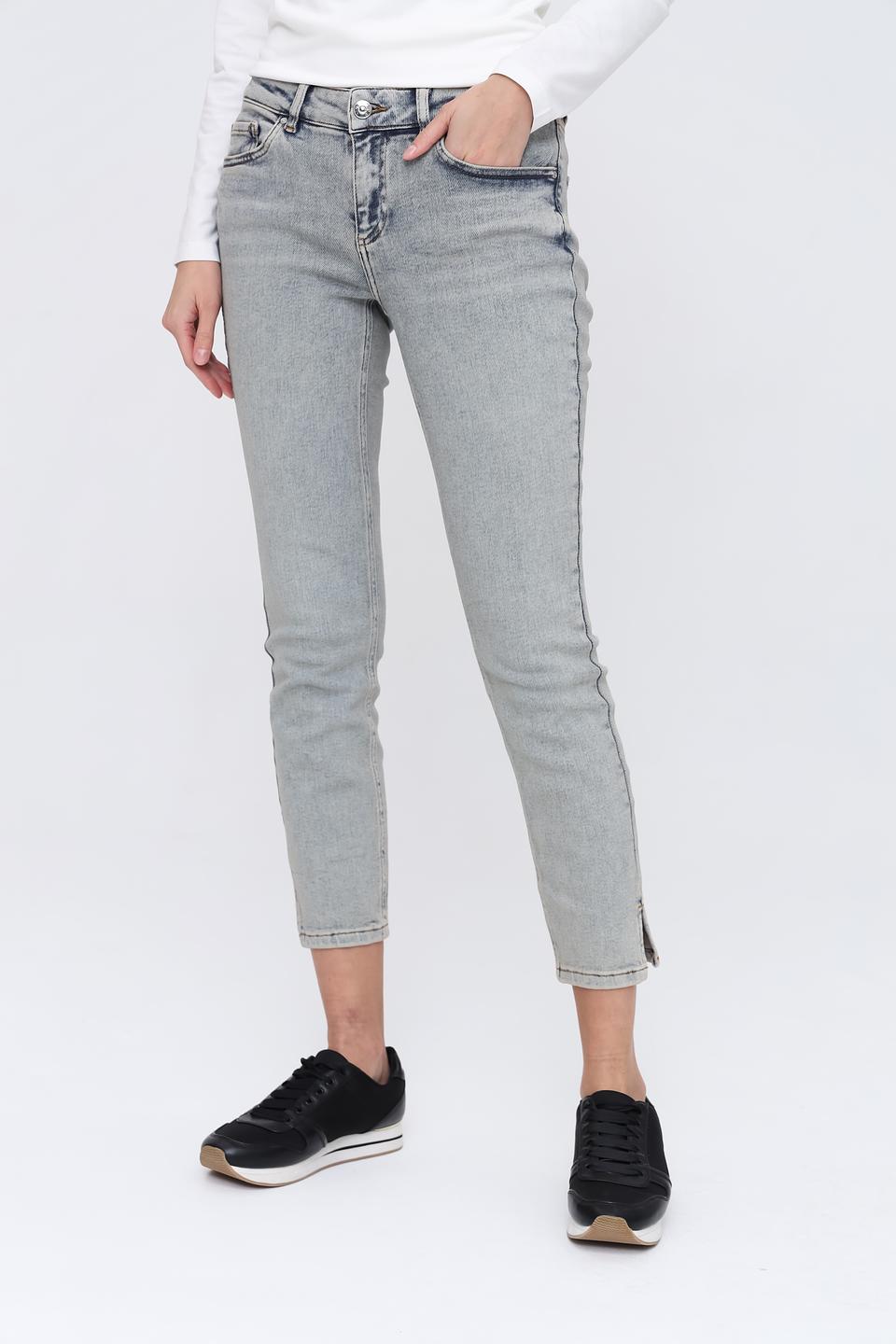 Джинсы Oui серый с потертостями