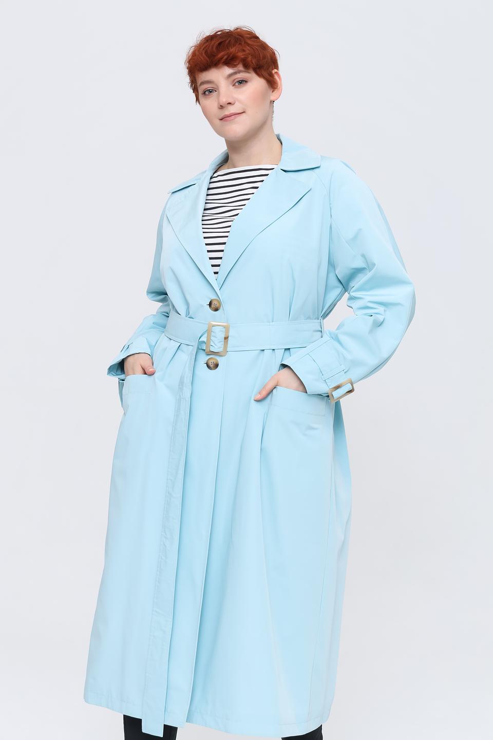 Плащ Beatris голубой приталенный