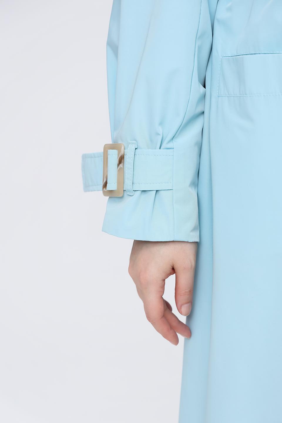 Плащ Beatris голубой приталенный