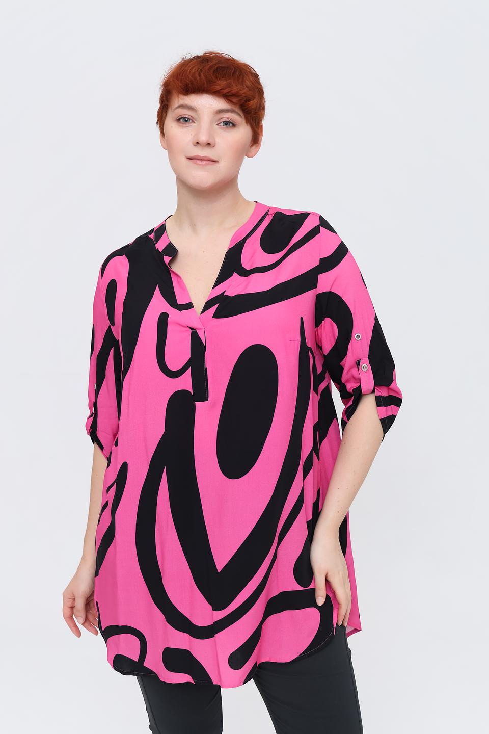 Блуза Doris Streich с принтом фуксия