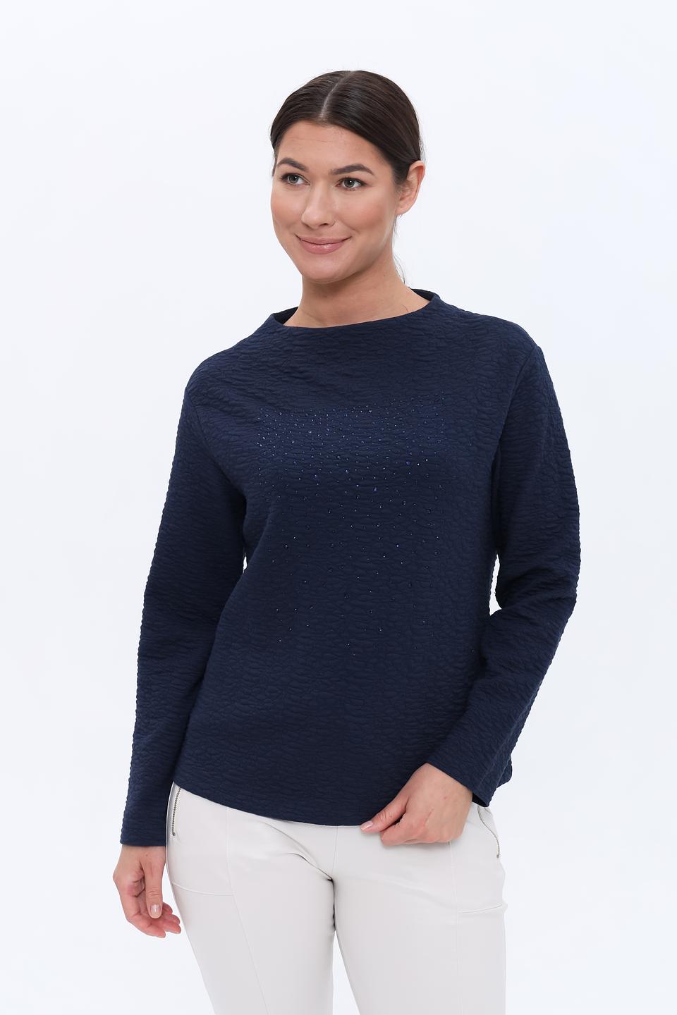 Пуловер Rabe collection тёмно-синий с вышивкой