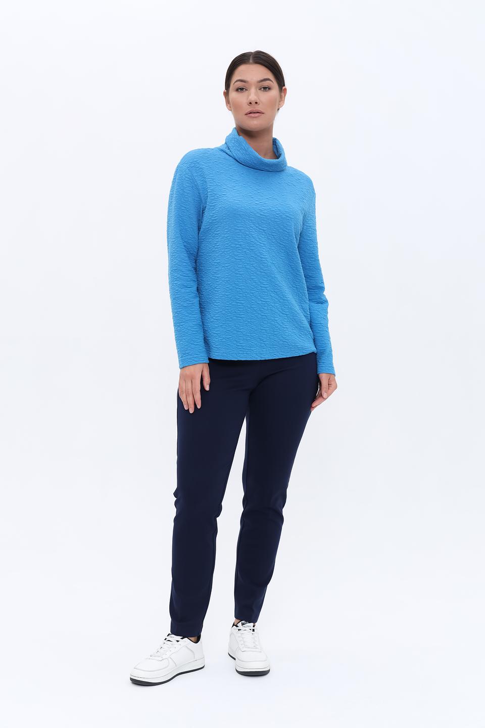 Пуловер Rabe collection голубой с текстурой