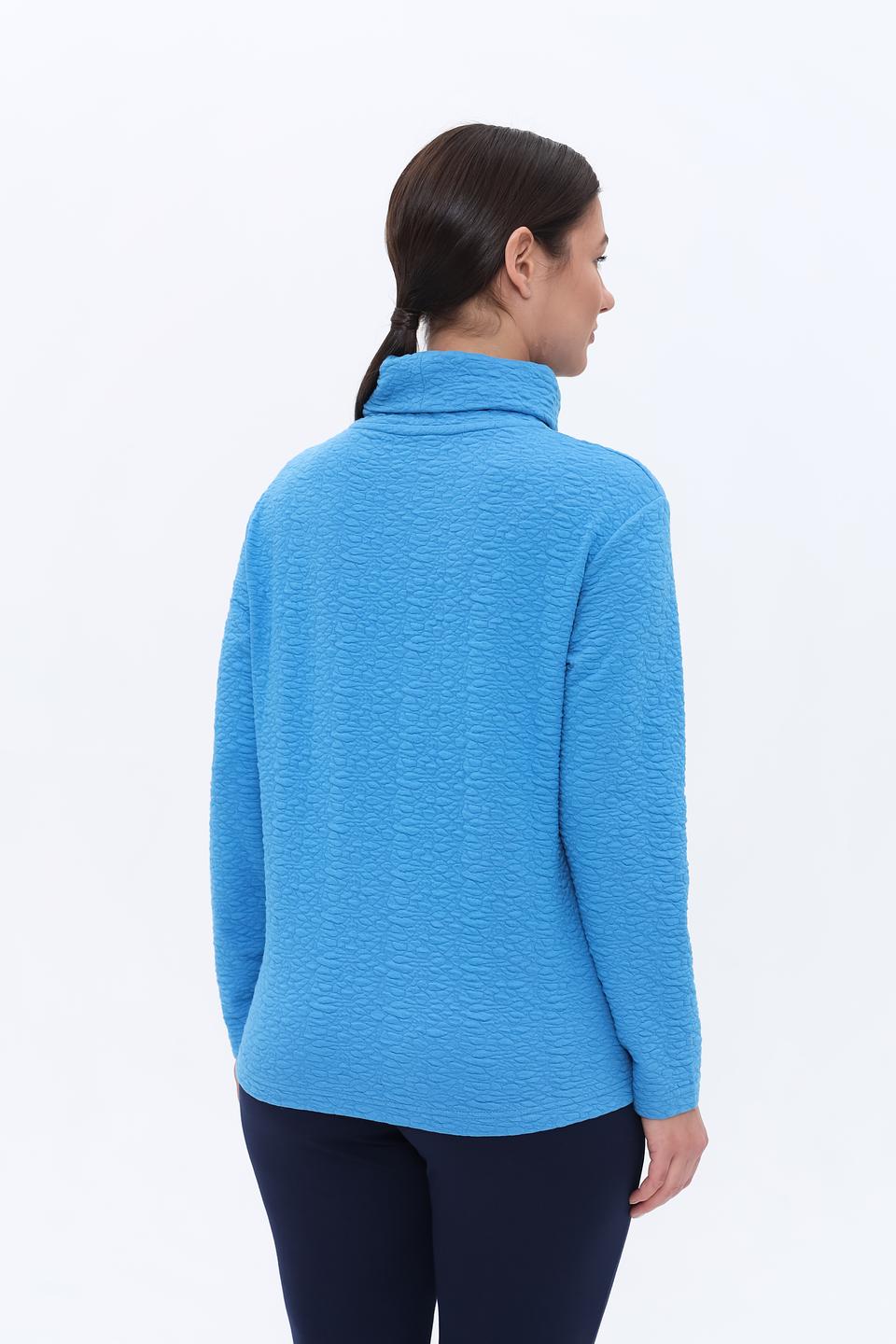 Пуловер Rabe collection голубой с текстурой