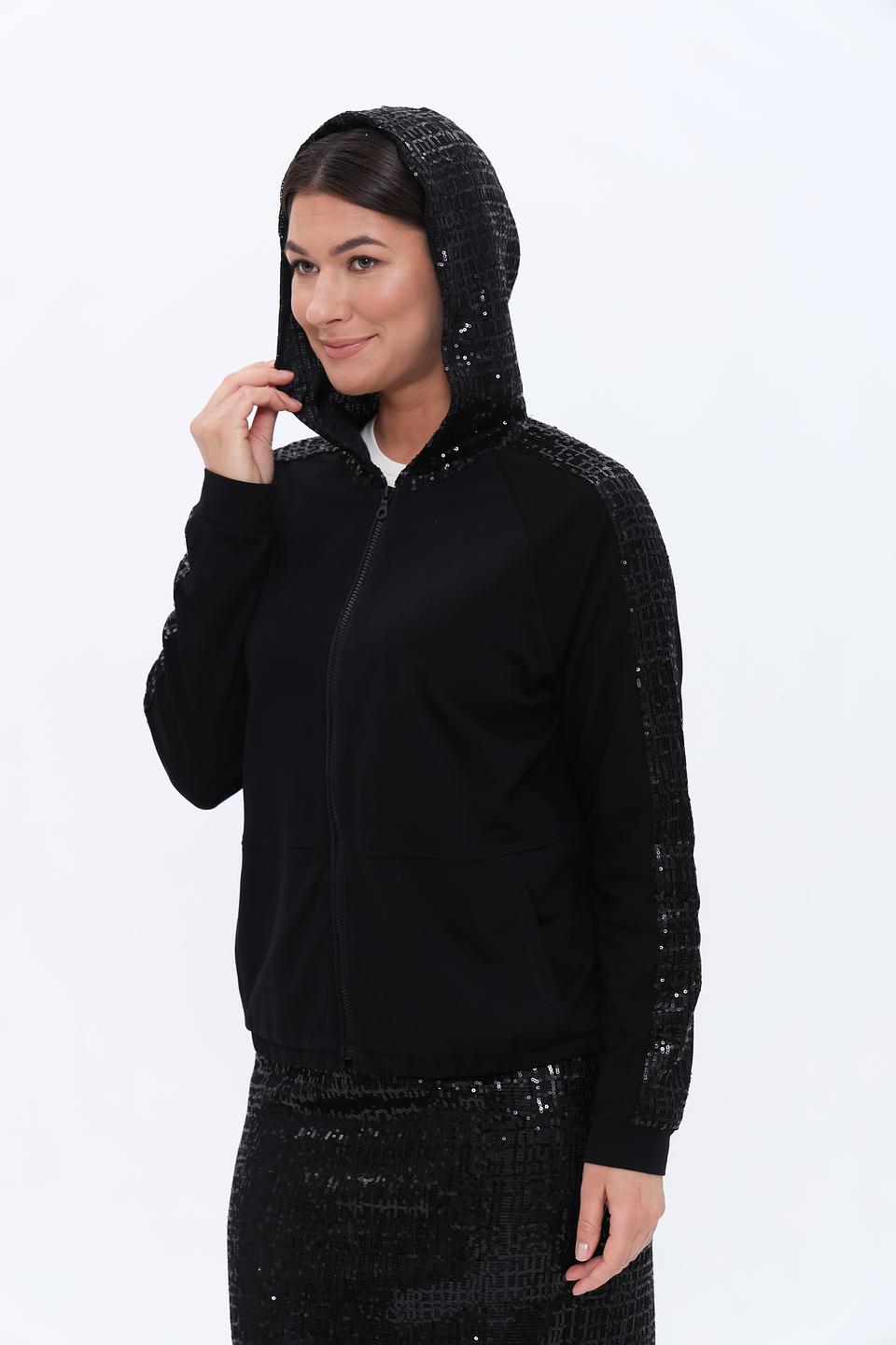 Жакет Lecomte с пайетками чёрный