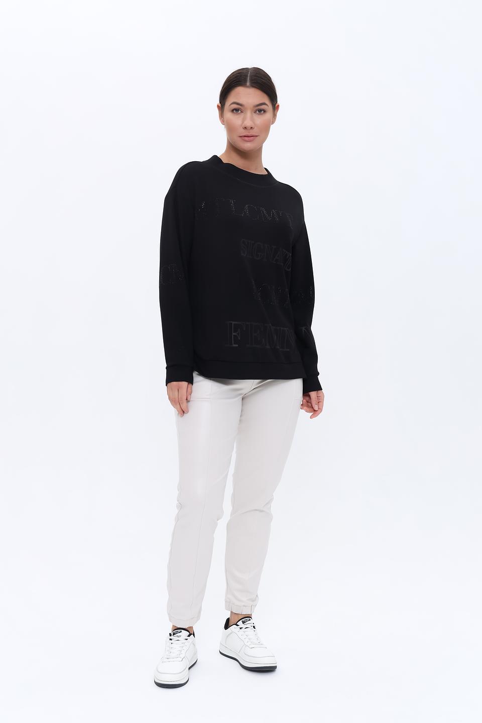 Пуловер Lecomte с логотипом чёрный