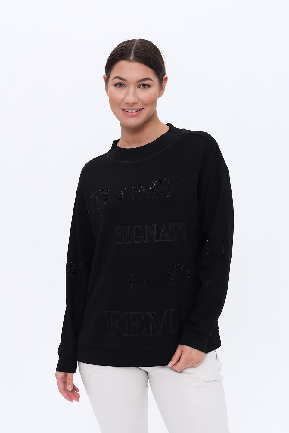 Пуловер Lecomte с логотипом чёрный