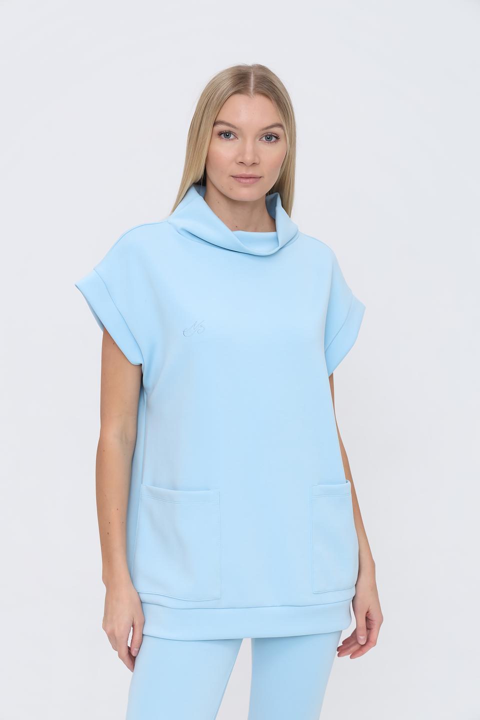 Жилет Beatris голубой с капюшоном