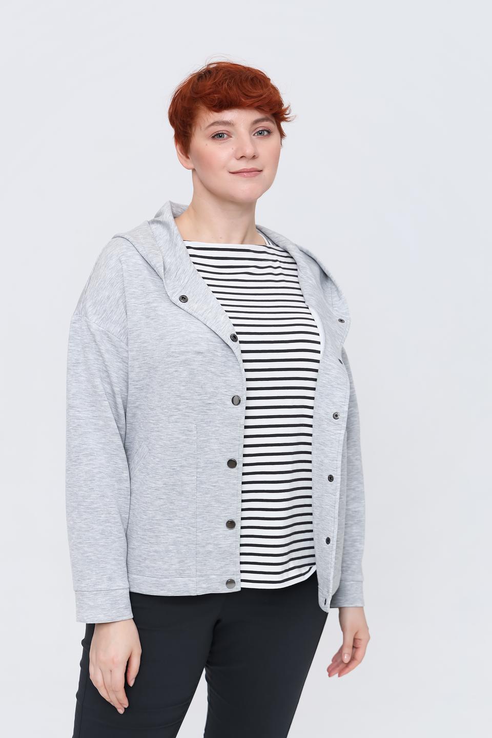 Жакет Via Appia с капюшоном серый