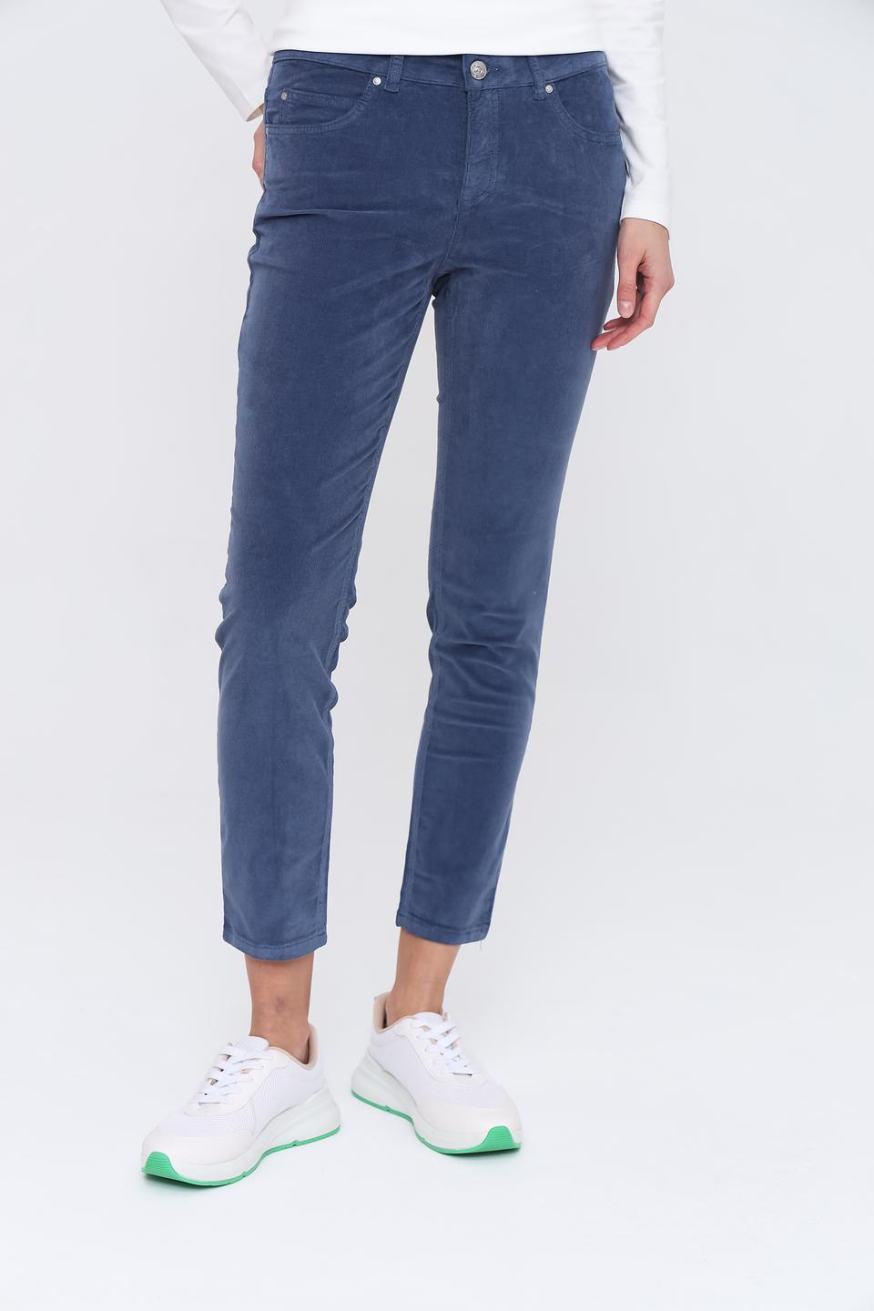 Брюки вельветовые Oui синие